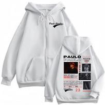Rapper Paulo Londra Homerun Album Merch Hoodie Harajuku Hip Hop Pop Music Zip Up Sweatshirt Men Women Vintage Fashion Pullovers S white
