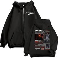 Rapper Paulo Londra Homerun Album Merch Hoodie Harajuku Hip Hop Pop Music Zip Up Sweatshirt Men Women Vintage Fashion Pullovers L black