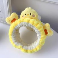 1pc Wash Face Special Hairband for All Seasons; Cute Love Heart Bear and Little Yellow Chicken Hairband; Hair Clip yellow