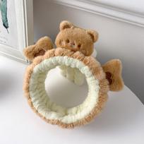 1pc Wash Face Special Hairband for All Seasons; Cute Love Heart Bear and Little Yellow Chicken Hairband; Hair Clip brown
