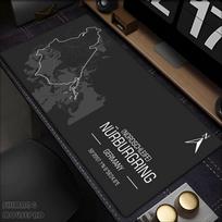 Silverstone F Race Track Map Mouse Pad Waterproof NonSlip Black Minimalist Design Large Gaming Desk Mat Racing Theme 40x80x0.2cm