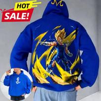 Saiyan Vegeta Dragon Ball Harajuku Streetwear Men Vintage Hoodie Winter Women Oversized Hooded Sweatshirt Long Sleeve Top Y2k 4XL blue