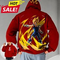 Saiyan Vegeta Dragon Ball Harajuku Streetwear Men Vintage Hoodie Winter Women Oversized Hooded Sweatshirt Long Sleeve Top Y2k 5XL yellow