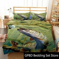 3D Print Carp Hunter Art Bedding Set Double Twin King Duvet Cover Comforter Pillowcase Boys Girls Adults Bedroom EU Single 135x200cm