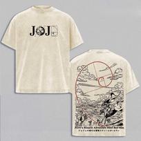 Bizarre Adventure Anime T-shirt JoJos For Mens Clothing Vintage Y2k Washed Oversized T Shirt Short Sleeve 100 Cotton Tee1100 4XL
