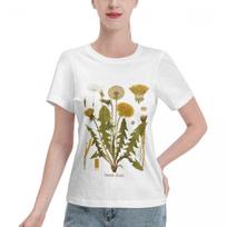 Discount Dandelion Antique Botanical Illustration Oversized Unisexs Tshirt Sensual Outdoor Casual Top L white