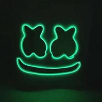 Helovino LED DJ Kaukė Gyvybinga Marshmello Kaukė Kvėpuojanti Šalmo Kaukė Patvari Karnavalo Festivalio Helovino Šventės Rekvizitas Cosplay as picture žalia