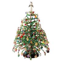 Handcrafted Beaded Christmas Tree DIY Kit with LED Lights Festive Holiday Decoration Project DIY Beaded Kit