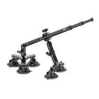 5 Suction Cup Car Camera Mount with Extendable Aluminum Selfie Stick, Heavy Duty Action Camera Holder for GoPro Insta360 DJI gray