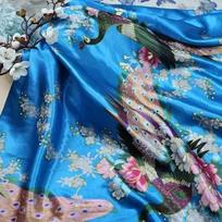 200*150cm Printed Simulated Silk Satin Fabric Kimono DIY Sewing Floral Fabric Home Furniture Decoration Material Cloth 200x150cm