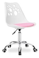 Swivel Office Chair for Children White Pink for Desk