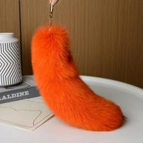 Real Fox Fur Tail Keychain Wolf Tail Fur Tassel Beautiful Accessory Length 40 cm Car Keychains for Women Chain Gifts