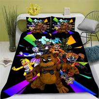3D Print Bedding Set Freddy Wallpaper FNAF Five Nights Duvet Cover Set With Pillowcase 2/3pcs Bedroom Decoration Gift 100x135cm (2pcs) white