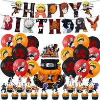 Naruto Birthday Party Decorations Set, Anime Banner Cake Topper Balloons Party Supplies Naruto set