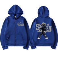 Hip Hop Singer Eminem Zip Up Hoodie Slim Shady Music Album Rap Graphic Hooded Men Fashion Zipper Sweatshirt Unisex Fleece Coats L mėlyna