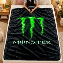 Flannel BlanketMonster Energy Warm Soft Throw Blanket for Indoor Sofa Bed Living Room Use 100cmx150cm