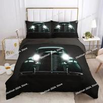 Cars Vehicles Bedding Set Boys Bedroom Decor Quilt Cover Pillowcase Cars Racing Print Bed Linen Set King Queen for Adults EU Single 135*200cm/53x79in 3pcs