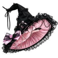 Halloween Oversized Velvet Witch Hat with Star Tulle, Black Plus Size Witch Hat for Costume Party M
