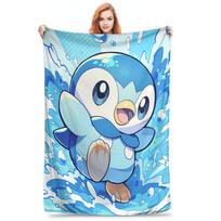 1PC home Cutecore Room Decor Pokemons Theme Anime Piplup Blanket Throw Blanket  Novelty Warm Blanket All Season 140x180cm
