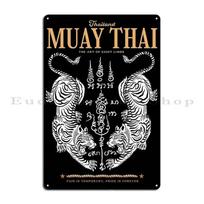 Classic Muay Thai Twin Tiger Kewaleetee Metal Sign Pub Retro Personalized Bar Garage Tin Sign Poster 30X40CM