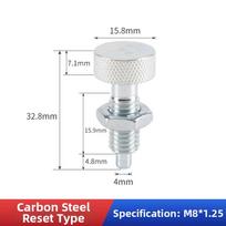 1Pcs M6 M8 M10 M12 M16 Spring Plunger Carbon Steel With Nut Knurled Knob Plunger Stainless Steel Self Locking Reset Type
