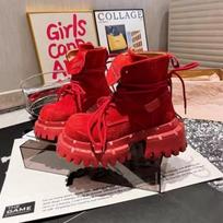 New autumn lamb wool boots women's middle tube stacking design non-slip solid color boots wasteland wind 40