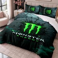 Monster Energy 3Pcs Bedding Set Duvet Cover With Two Pillowcases For Bedroom Home Decoration 135cmx200cm