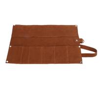 Bonsai Tool Roll Bag Multifunctional Tool Bag Pouch Lightweight Cowhide for Home Gardening brown