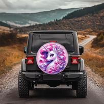 Dreamy Unicorn Spare Tire Cover Polyester Waterproof Protector For SUV Truck Universal Fit 14inch