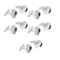 10Pcs Round Cuff Links Cufflinks Backs for Crafts 16mm Silver white