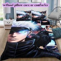 Japan Anime Cartoon Jujutsu Kaisen Duvet Cover Pillowcase, Soft Bedding Set Adults Kids Bedroom, student dorm Home Decor Comfort 100x135cm (2pcs)
