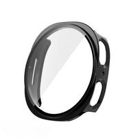 Tempered Glass+PC Case For Samsung Galaxy Watch 9 8 40mm 44mm Cover Protective Bumper For Samsung Galaxy Watch 8 9 Accessories 3 Glossy Black Galaxy Watch