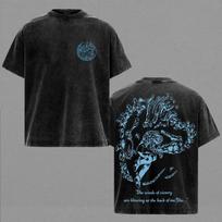 Anime 'JoJo's Bizarre Adventure' Diavolo Costume Unisex Washed Cotton T-Shirt XL black