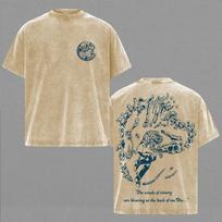 Anime 'JoJo's Bizarre Adventure' Diavolo Costume Unisex Washed Cotton T-Shirt 3XL beige