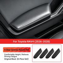 Leather 4-Door Armrest Elevator Pad For Toyota RAV4 2026 2027 2028 Soft Elbow Support Cushion Car Interior Accessories Black