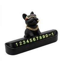 Luxury French Bulldog Car Temporary Parking Phone Number Plate - Premium Interior Decoration Accessory