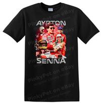 Ayrton Senna T Shirt Legend Formula 1 Racing Fan Tee Gift Vintage Retro XS black