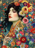 Vintage Gustav Klimt Style Diamond Painting of Woman and Cat with Night Moon Star Tree for Home Decor 5D Full Drill Canvas Art 30x40cm Full Round