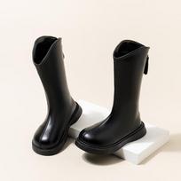 Girls Long Tube Boots Princess Knight Style Kids High Boots 36 black