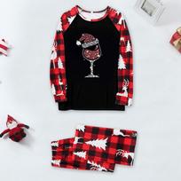 Family Matching Holiday Loungewear Set with Cute Christmas Print, Raglan Long Sleeve Top and Pants for Parents and Kids XXXL