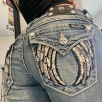 Womens Y2K Vintage Slim Fit Jeans Embroidered Pocket Casual Denim Pants XL gray