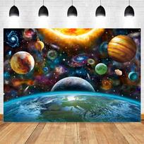 Space Universe Planets Galaxy Photo Backdrop Desert Starry Sky Scenery Birthday Party Portrait Home Decor Photography Background3 47.2x31.5inch/120*80cm