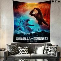 Godzilla Vs Kong Epic Battle Unveiled Tapestry Wallmounted Fashion Print Background Wall Hanging Cloth Homestay Soft Decoration Tapestry Home Decor 150cm x 200cm
