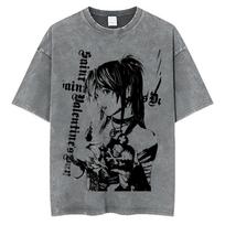 Vintage T-shirts with Death Note Anime Print Misa Amane, Clothing for Men and Women, Casual Cotton T-shirt, 1083 4XL black