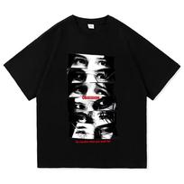 Filmo Aistra Nikki Akys Marškinėliai Unisex Gatvės Stilius Medvilnė Mada Trumpomis Rankovėmis Laisvi Marškinėliai Vasaros Dizainas Grafinis Merch Marškinėliai XL black