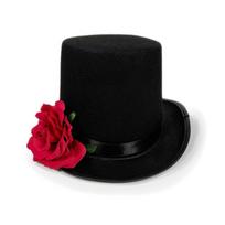 Classic Black Gothic Top Hat Vibrant Red Halloween Cosplay Headpiece  Gothic Lovers