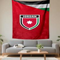 Jordan flag red white green star shield logo Patterned tapestry for bedroom and living room home decor 100x150cm(39x59in)