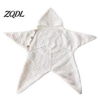 Newborn Winter Knitwear Star Knit Baby Sleep Sack, Christmas Swaddle with Hood, Costume Soft Wool Yarn Romper for 0-3 Months, Holiday Photo white