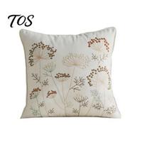 Nordic Style Pillow Shams Embroidered Dandelion Cushion Cover, Farmhouse Throw Case, Decorative Covers Cover for Sofa Couch Bedroom Washable Cases A