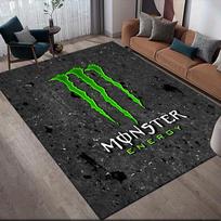 Monster Energy Flannel Pattern Square Carpet,Area Rug,Carpet Rug for Living Room Bedroom Sofa Playroom Decor,Non-slip Floor Mat 60x90cm( 23x35in )